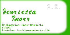 henrietta knorr business card